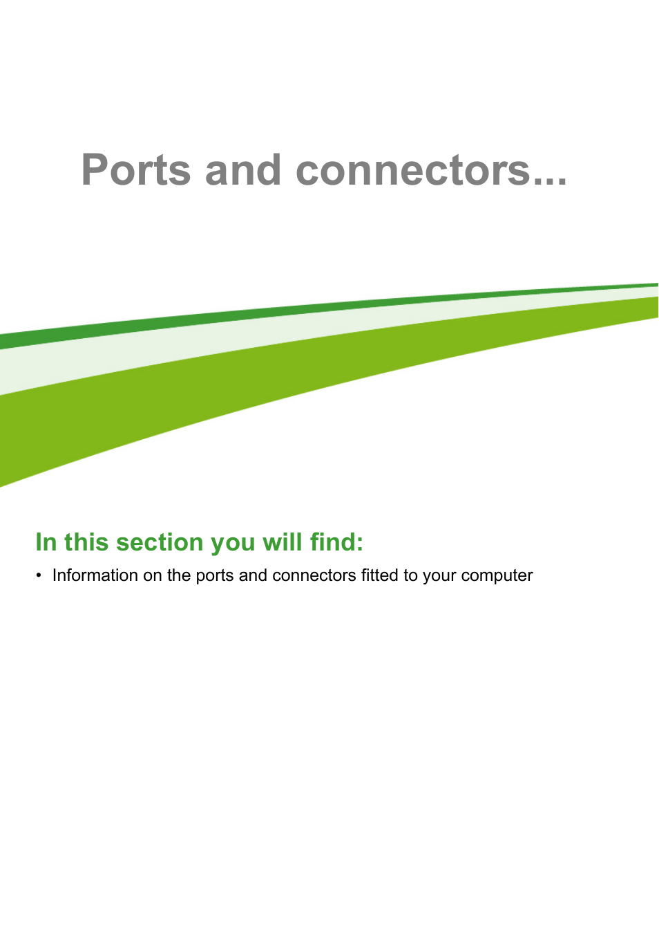 Ports and connectors | Acer TravelMate P255-MP User Manual | Page 66 / 97