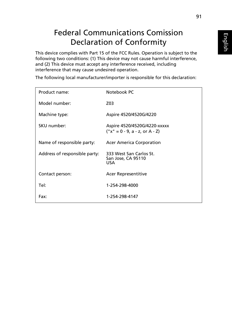 Acer Aspire 4520 User Manual | Page 109 / 113