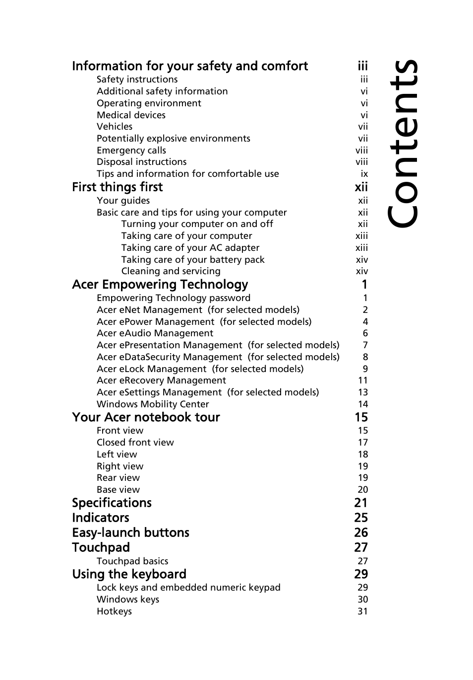 Acer Aspire 4520 User Manual | Page 15 / 113