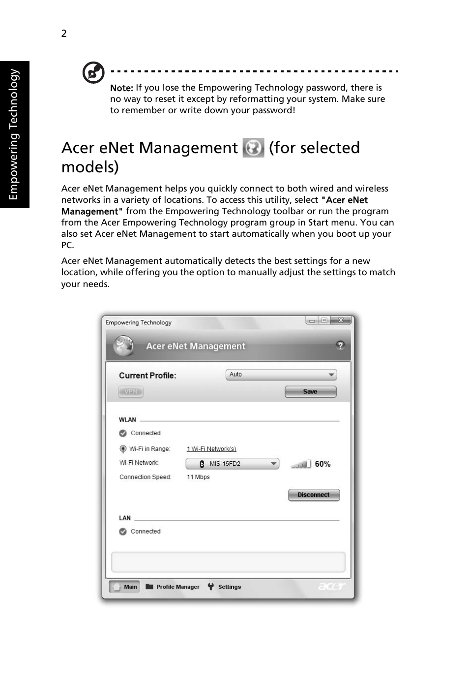Acer enet management (for selected models) | Acer Aspire 4520 User Manual | Page 20 / 113