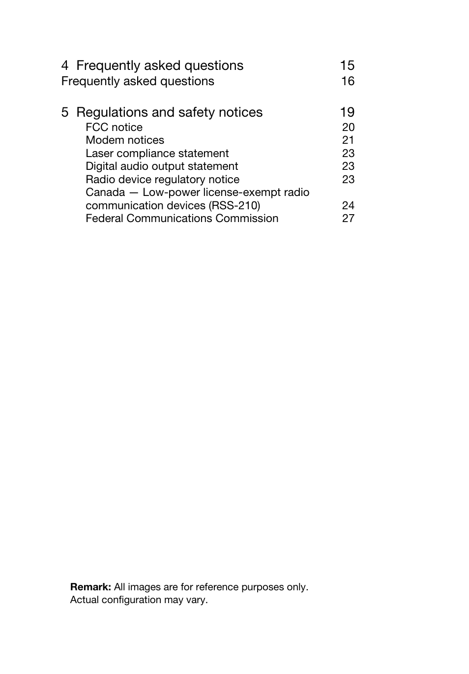 4 frequently asked questions 15, 5 regulations and safety notices 19 | Acer Veriton T630_36 User Manual | Page 10 / 38