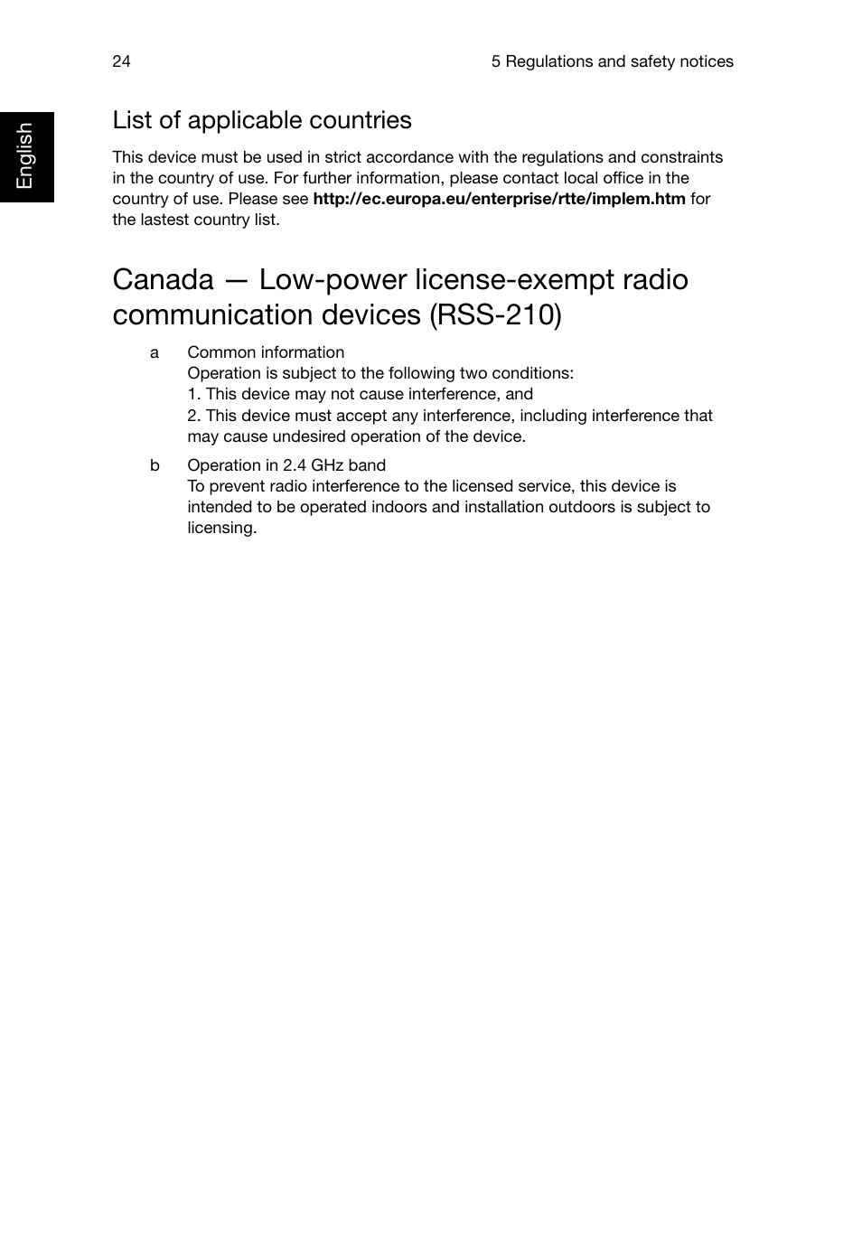 List of applicable countries | Acer Veriton T630_36 User Manual | Page 34 / 38