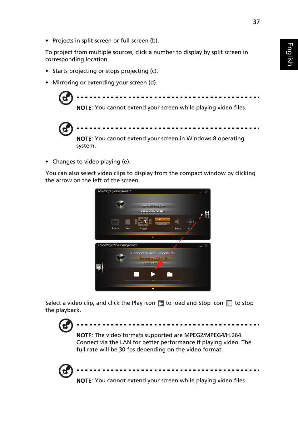 Acer P1373WB User Manual | Page 37 / 58