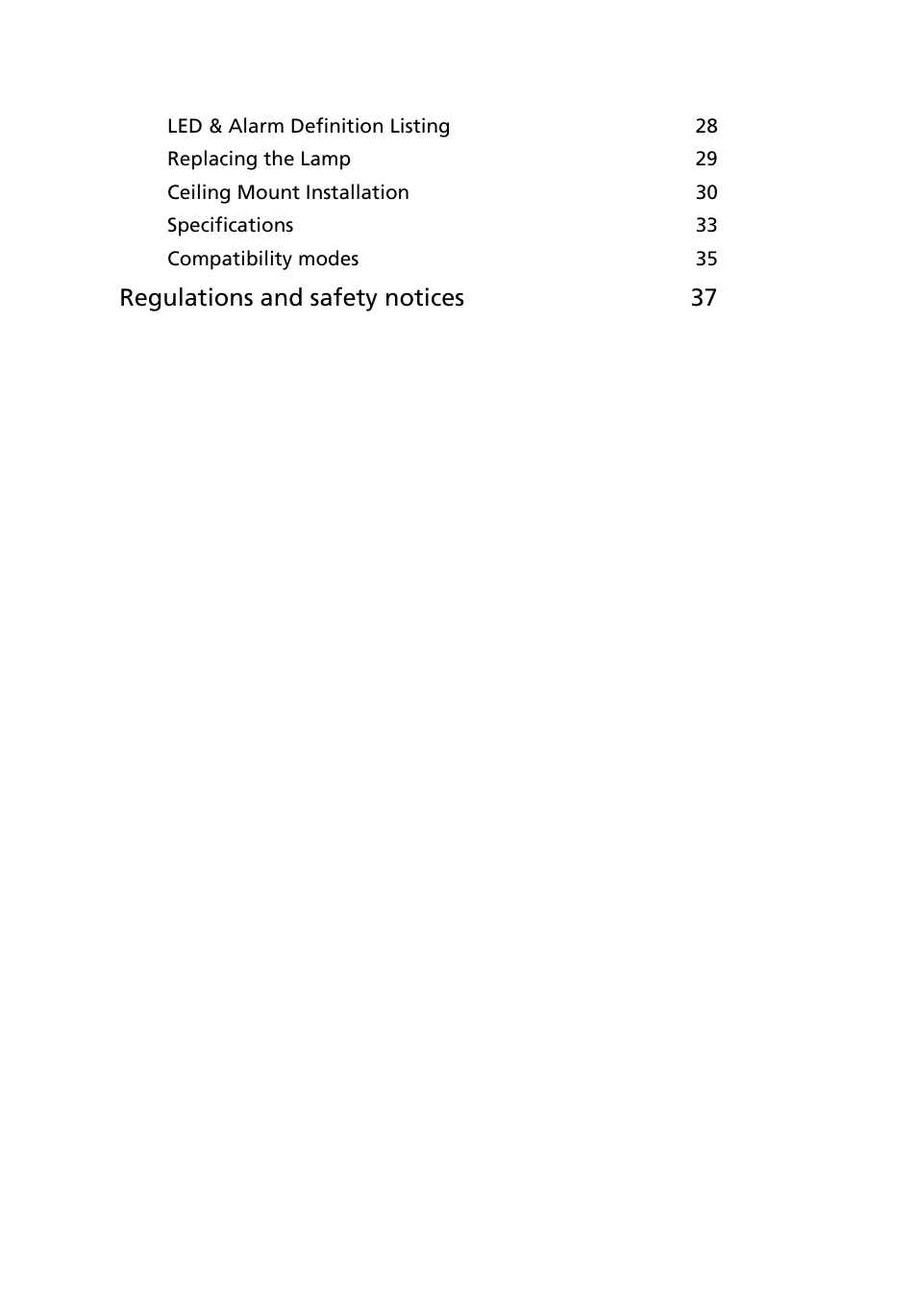 Regulations and safety notices 37 | Acer X1160 User Manual | Page 12 / 53