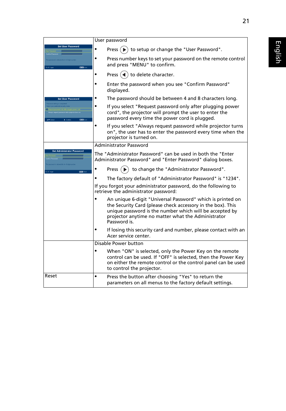 Eng lis h | Acer X1160 User Manual | Page 33 / 53