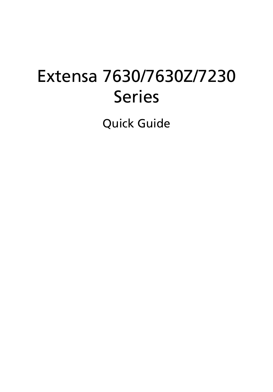 Acer Extensa 7630EZ User Manual | 12 pages