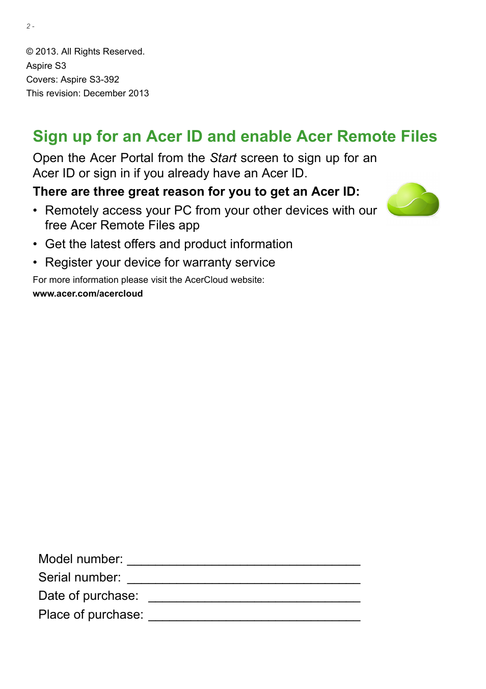 Acer Aspire S3-392 User Manual | Page 2 / 91