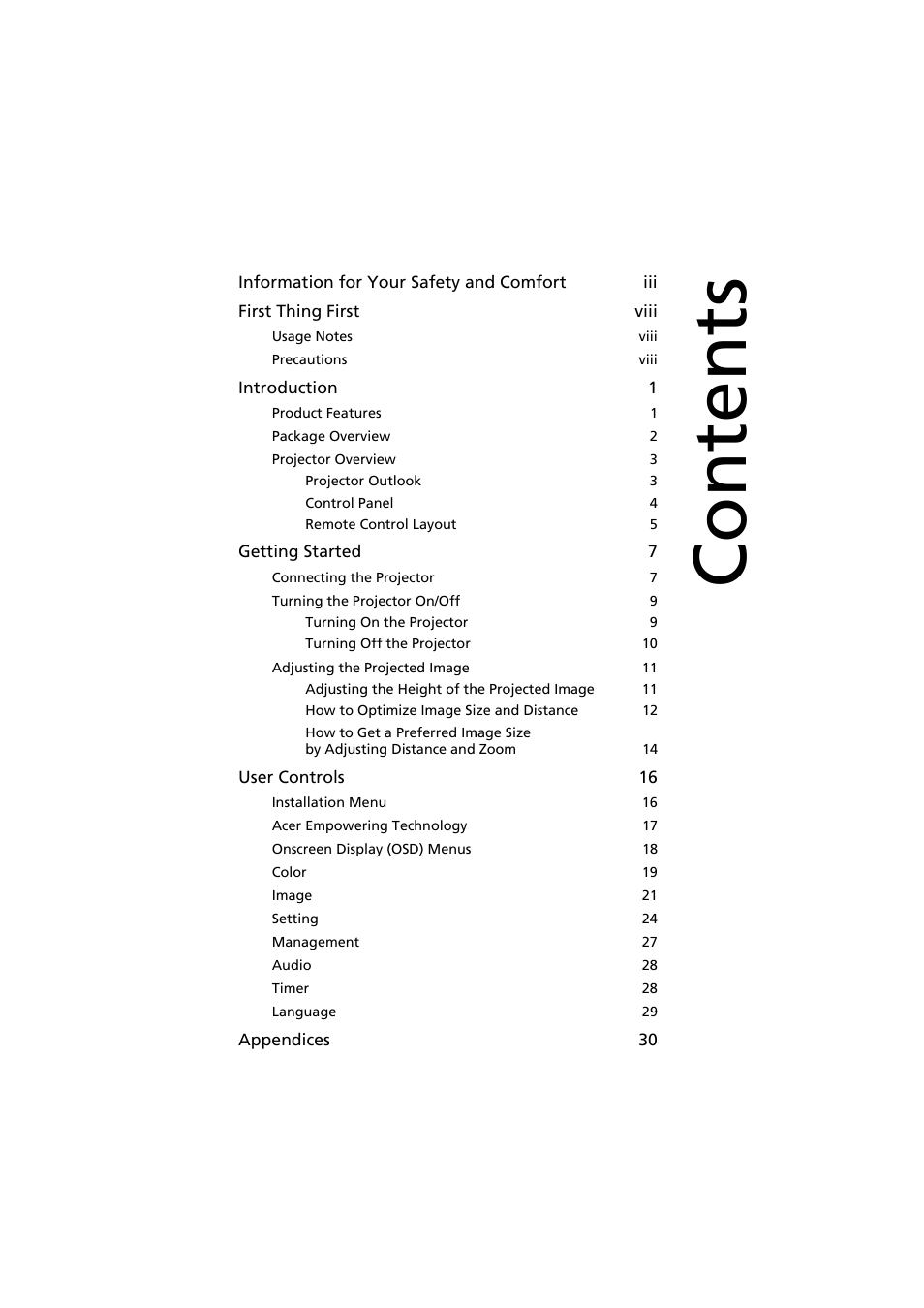 Acer S1210 User Manual | Page 9 / 62