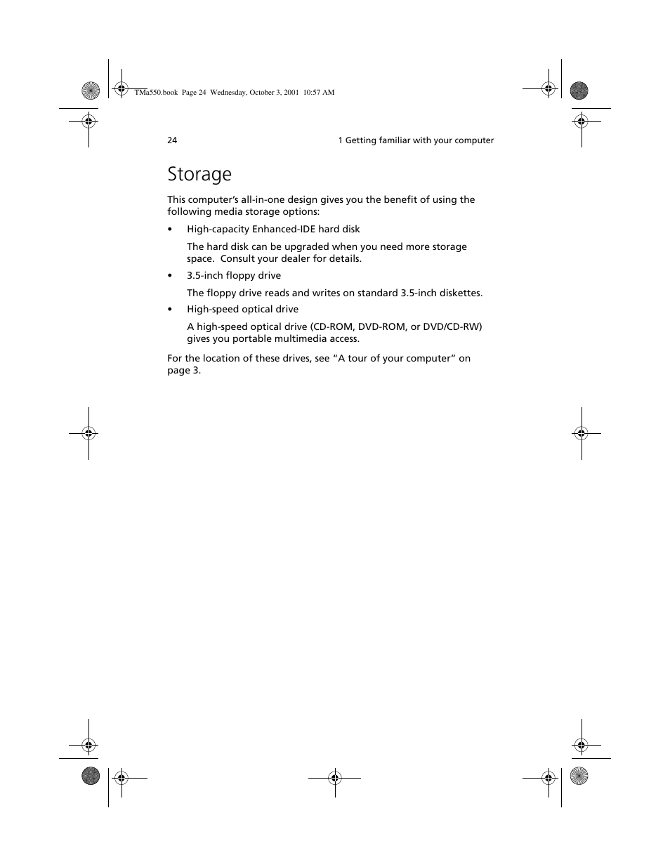 Storage | Acer TravelMate a550 User Manual | Page 34 / 112