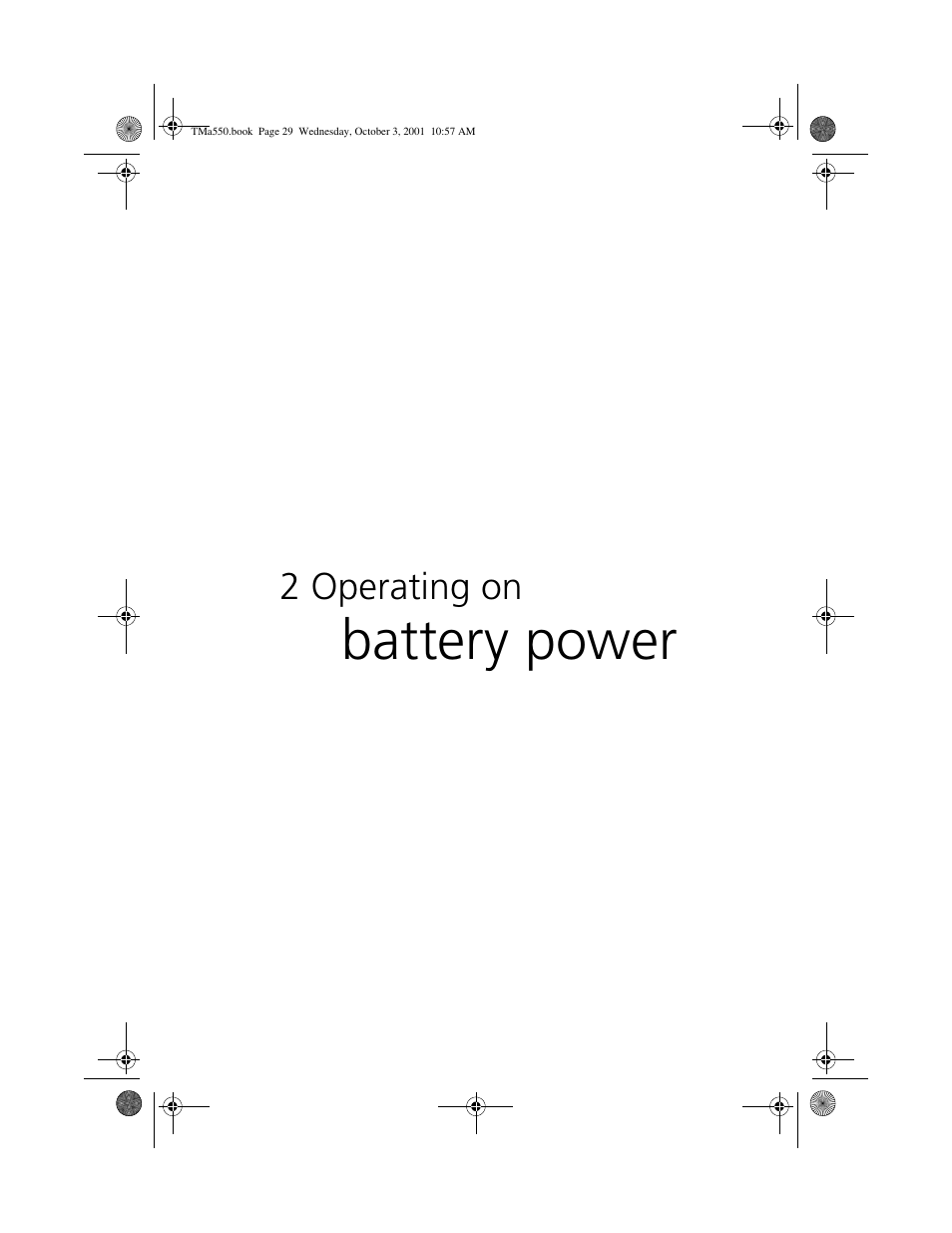 Battery power | Acer TravelMate a550 User Manual | Page 39 / 112