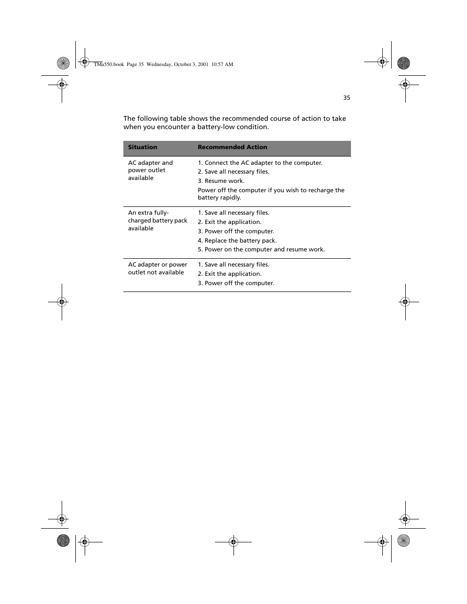 Acer TravelMate a550 User Manual | Page 45 / 112