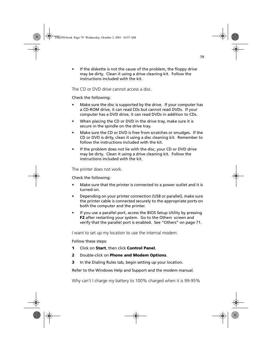 Acer TravelMate a550 User Manual | Page 89 / 112