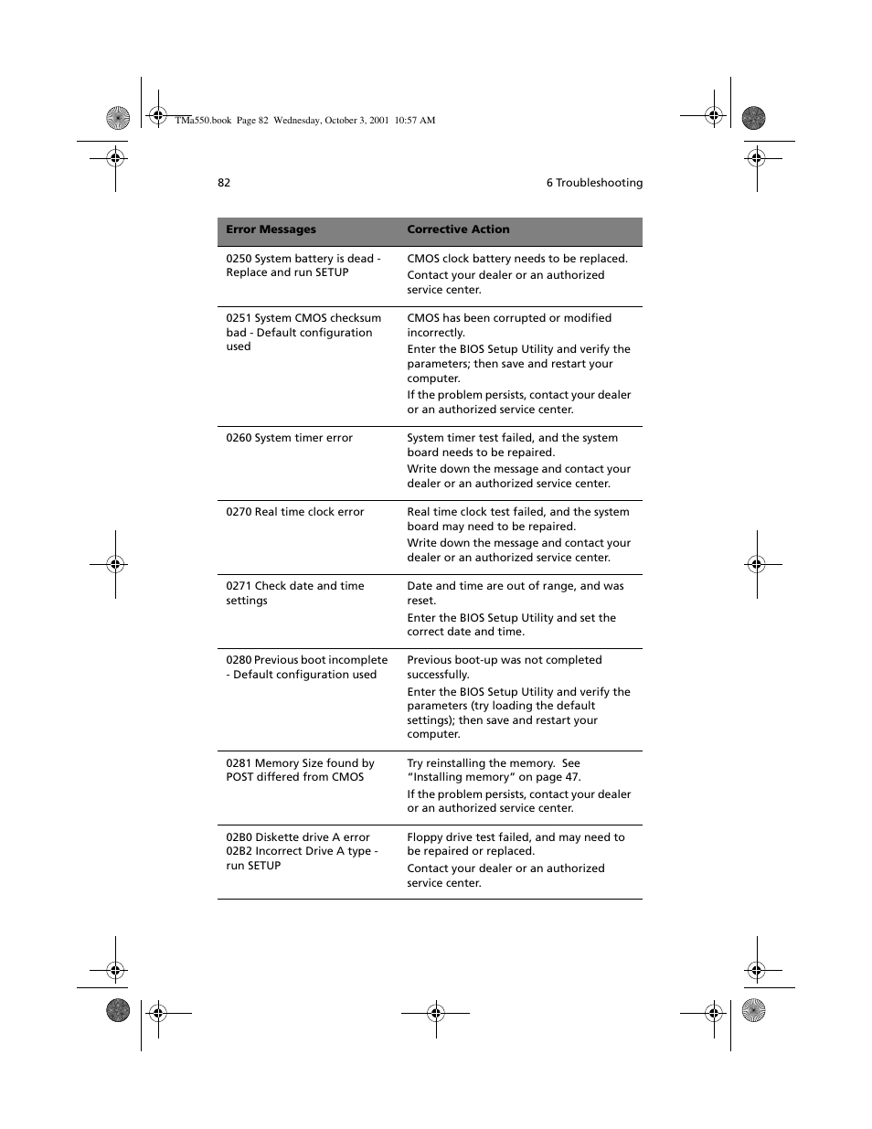 Acer TravelMate a550 User Manual | Page 92 / 112