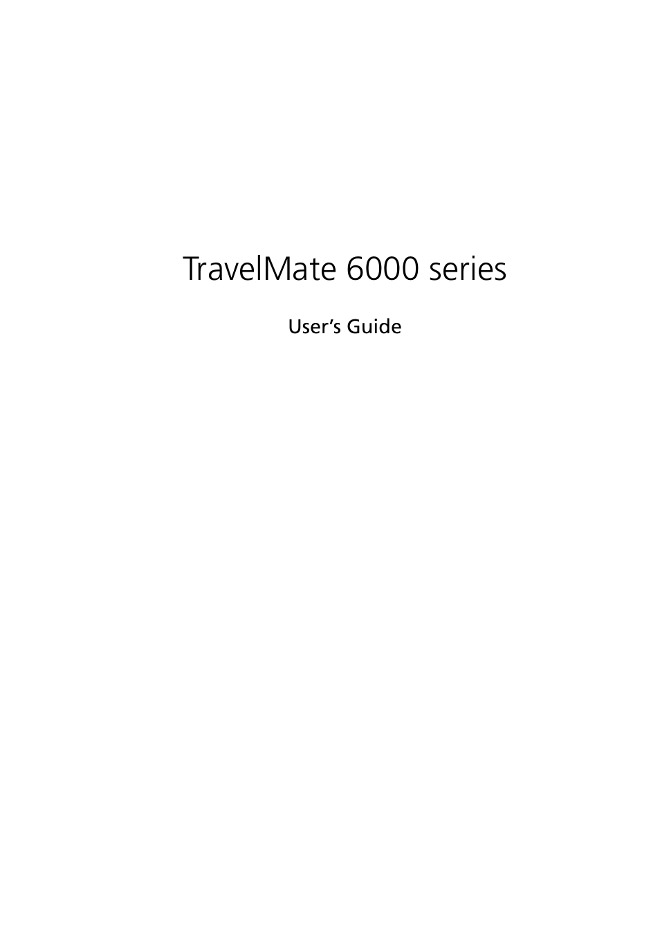 Acer TravelMate 6000 User Manual | 99 pages