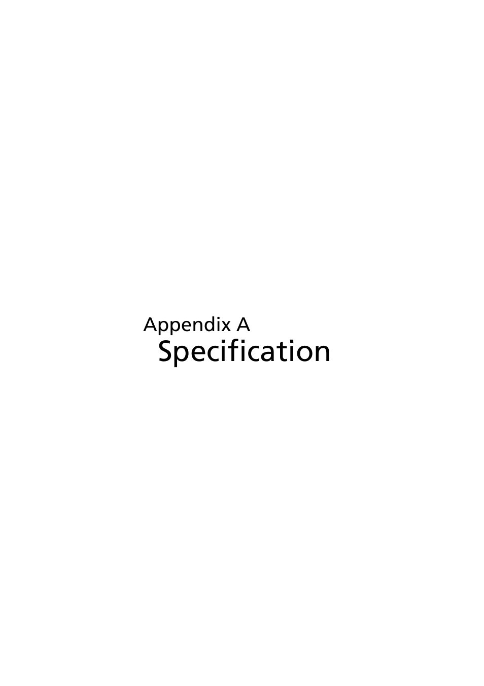 Appendix a specification s, Appendix a specifications, Specification | Acer TravelMate 6000 User Manual | Page 77 / 99