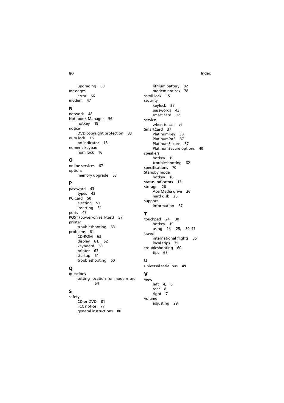 Acer TravelMate 6000 User Manual | Page 98 / 99