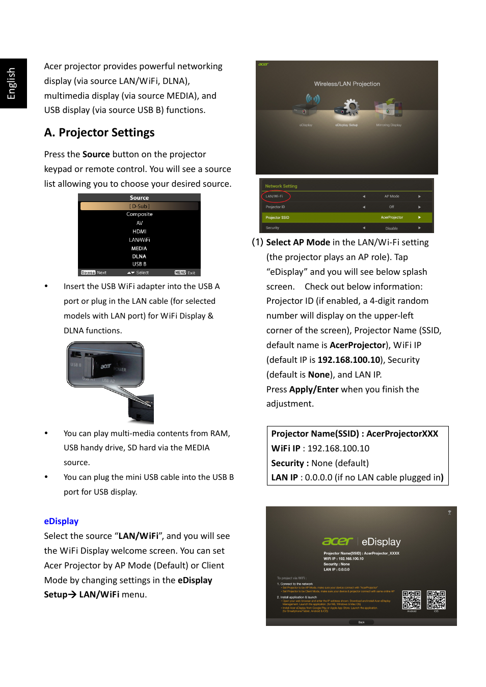 Acer P5307WB User Manual | 4 pages