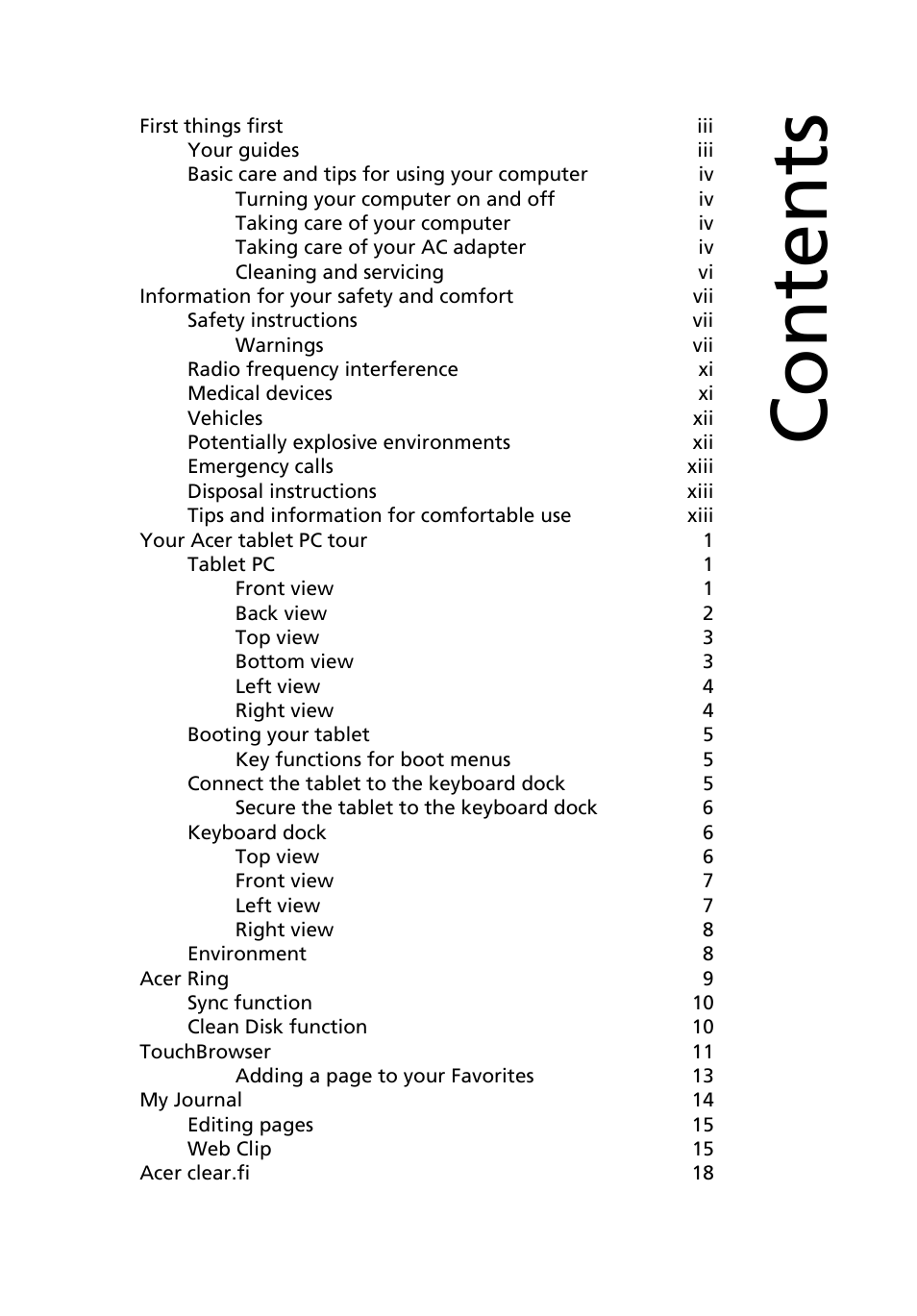 Acer W500P User Manual | Page 17 / 63