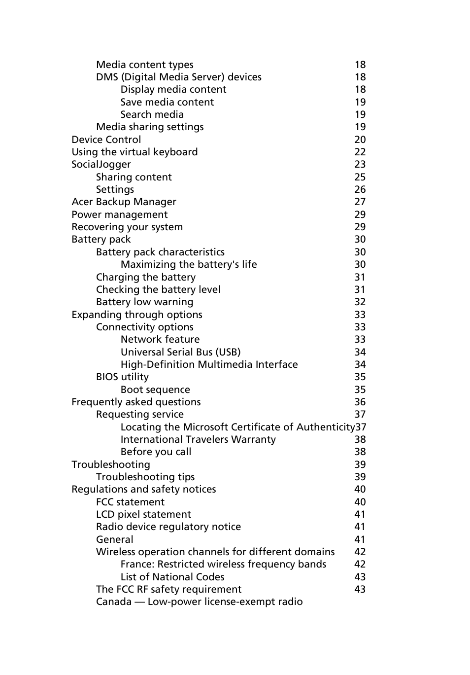 Acer W500P User Manual | Page 18 / 63