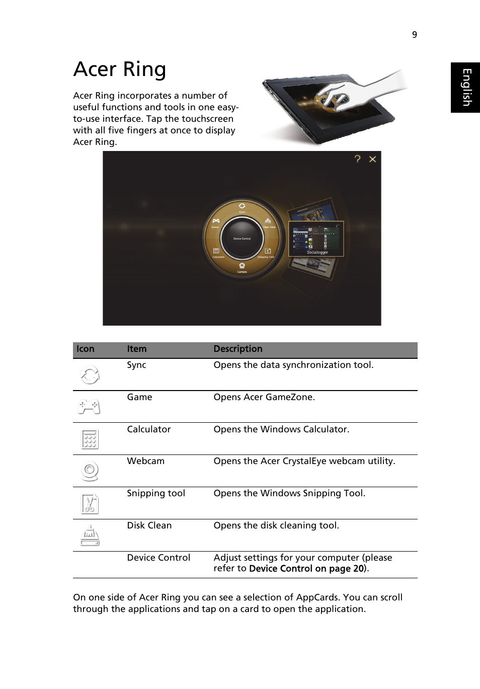 Acer ring | Acer W500P User Manual | Page 28 / 63