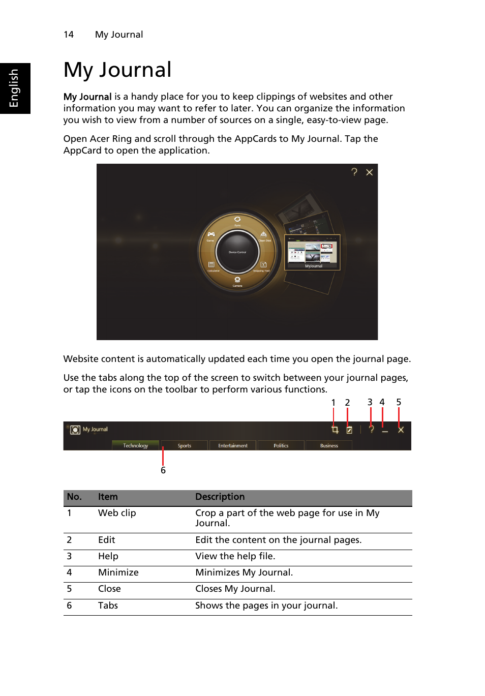 My journal | Acer W500P User Manual | Page 33 / 63