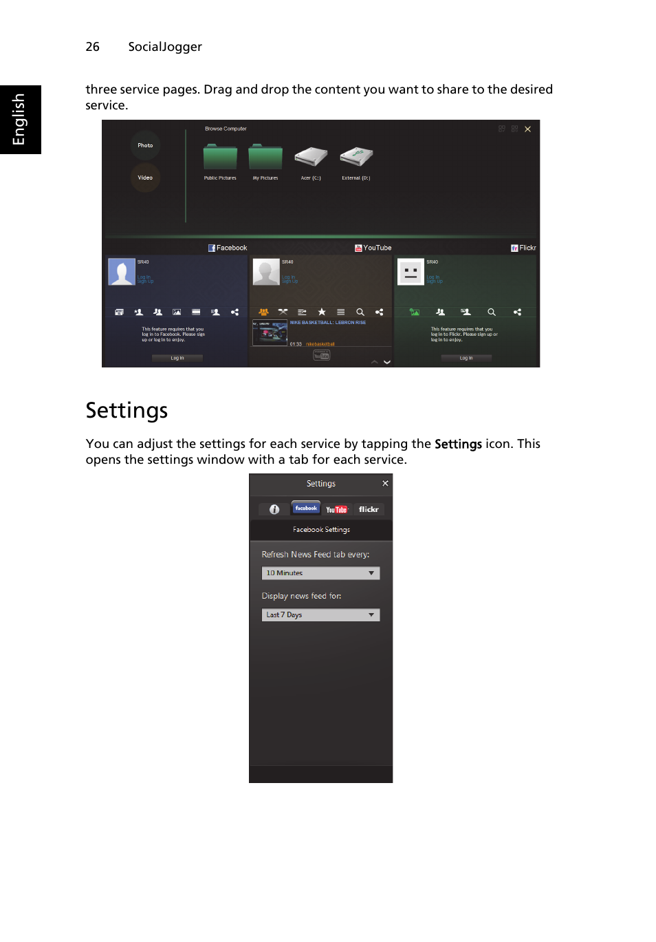 Settings | Acer W500P User Manual | Page 45 / 63