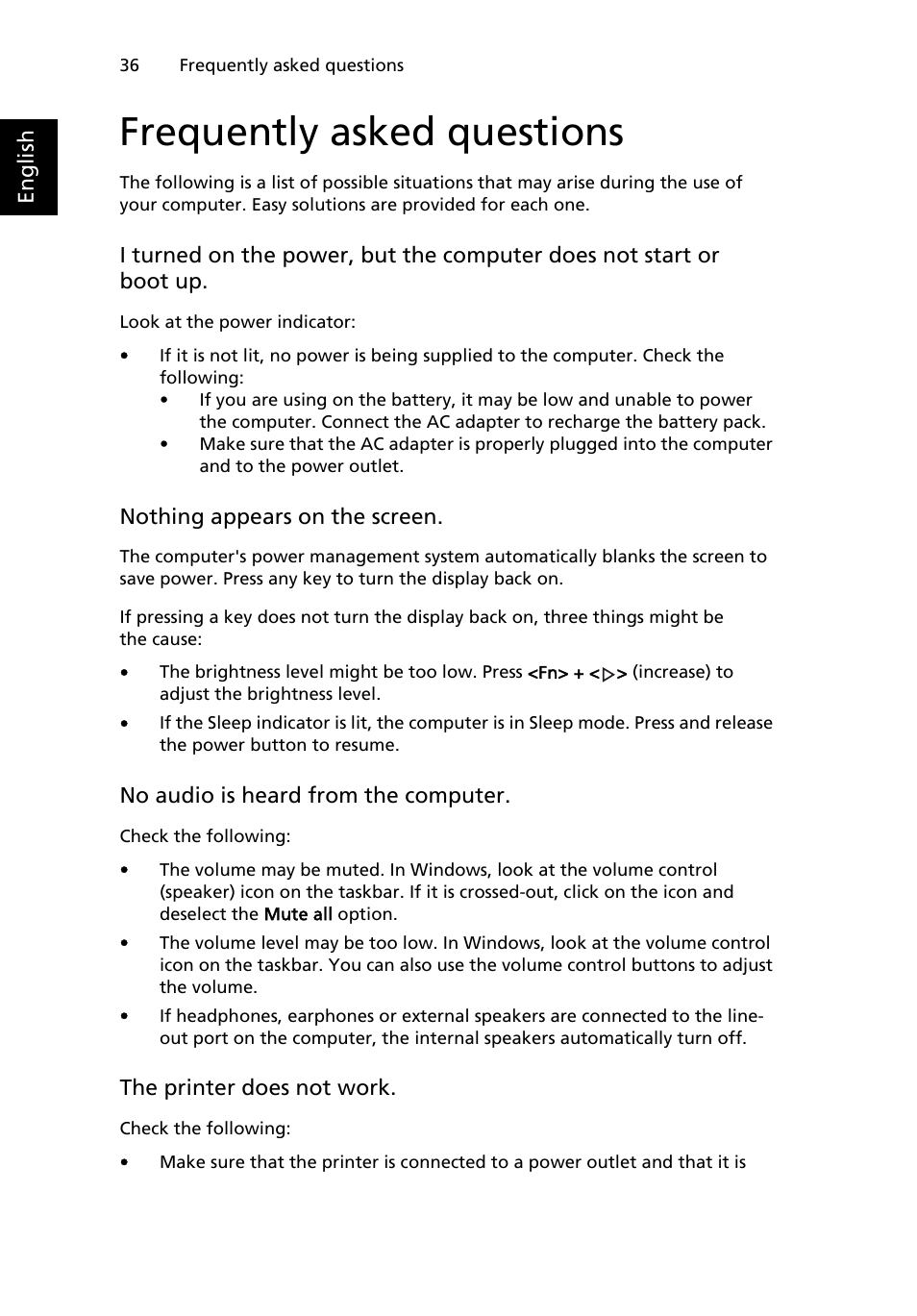 Frequently asked questions | Acer W500P User Manual | Page 55 / 63