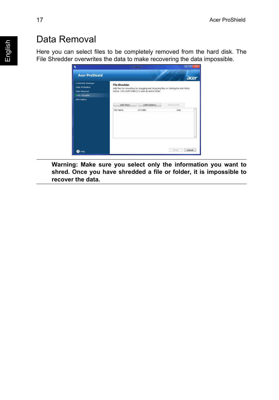 Data removal | Acer TravelMate P645-V User Manual | Page 29 / 85