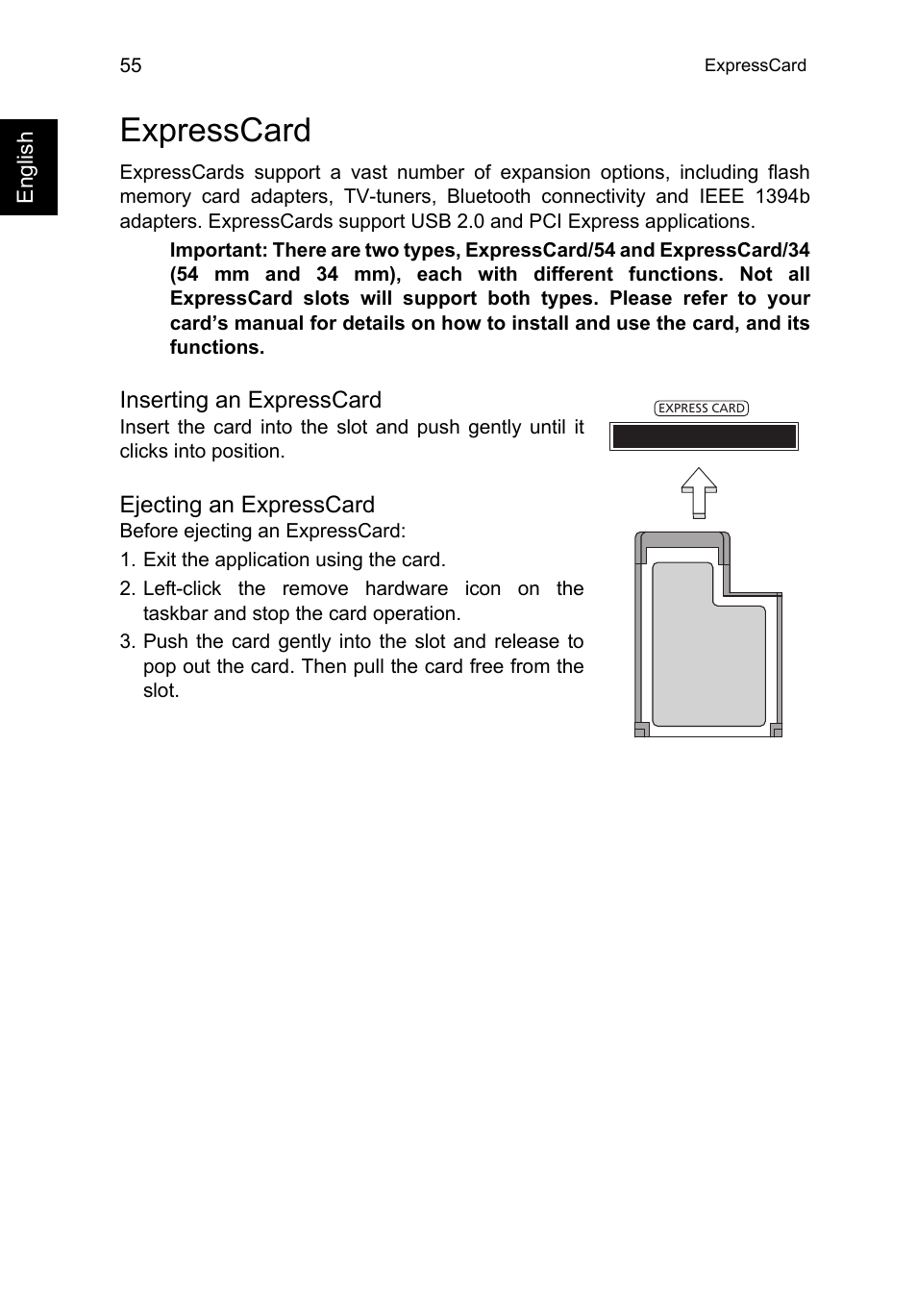 Expresscard | Acer TravelMate P645-V User Manual | Page 67 / 85