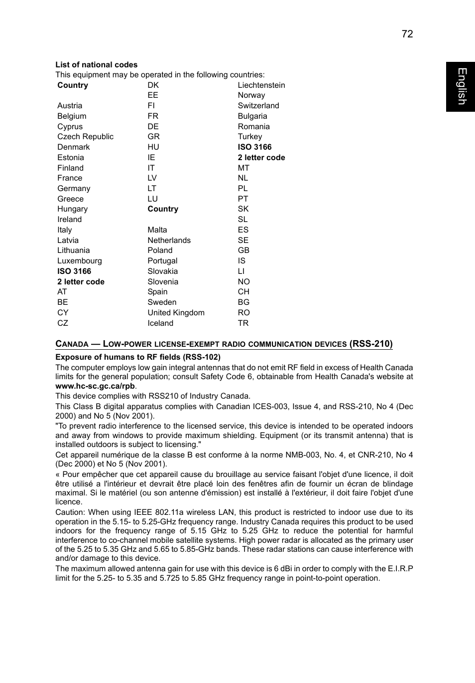 Engl ish | Acer TravelMate P645-V User Manual | Page 84 / 85