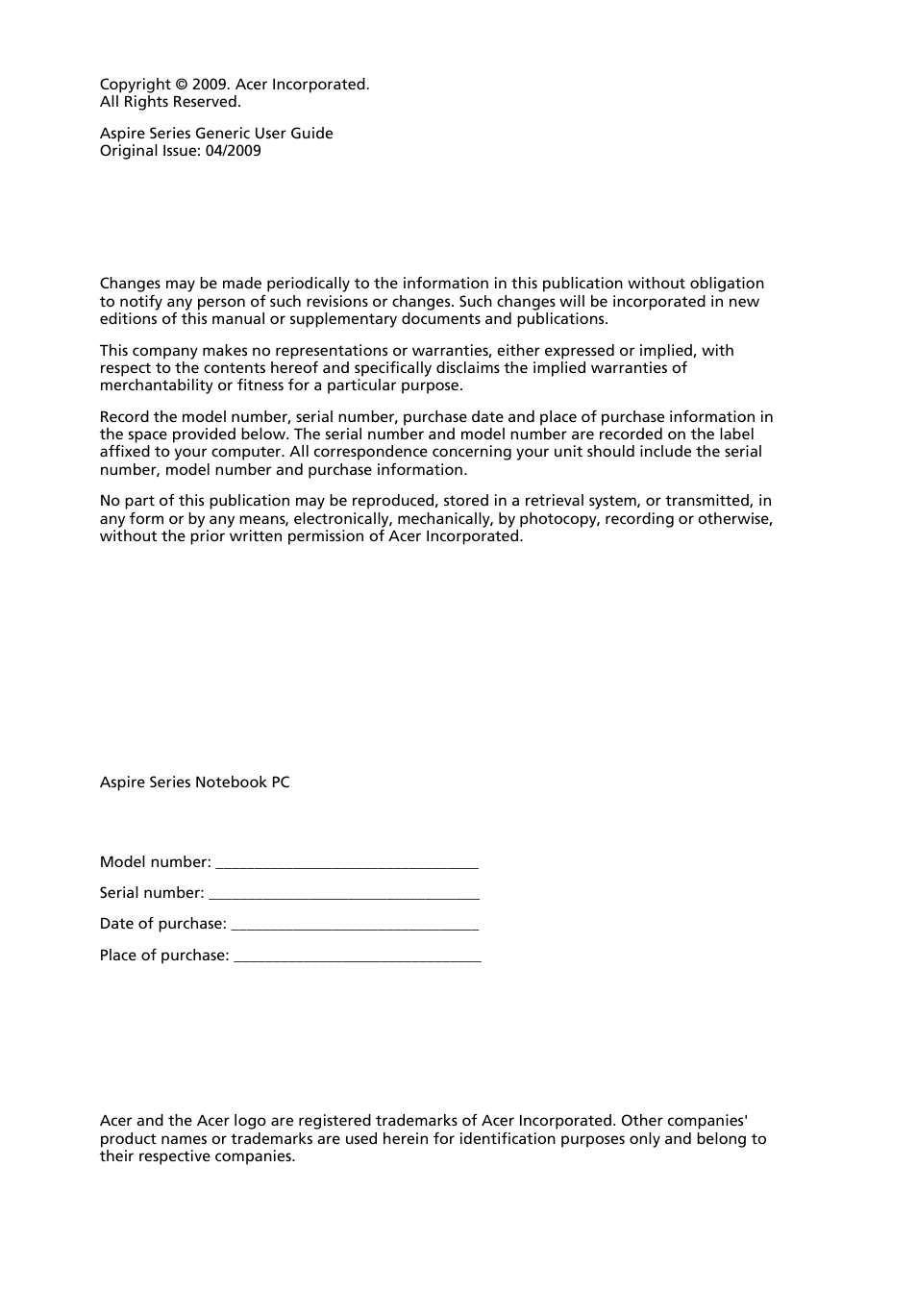 Acer Aspire 5517 User Manual | Page 2 / 74