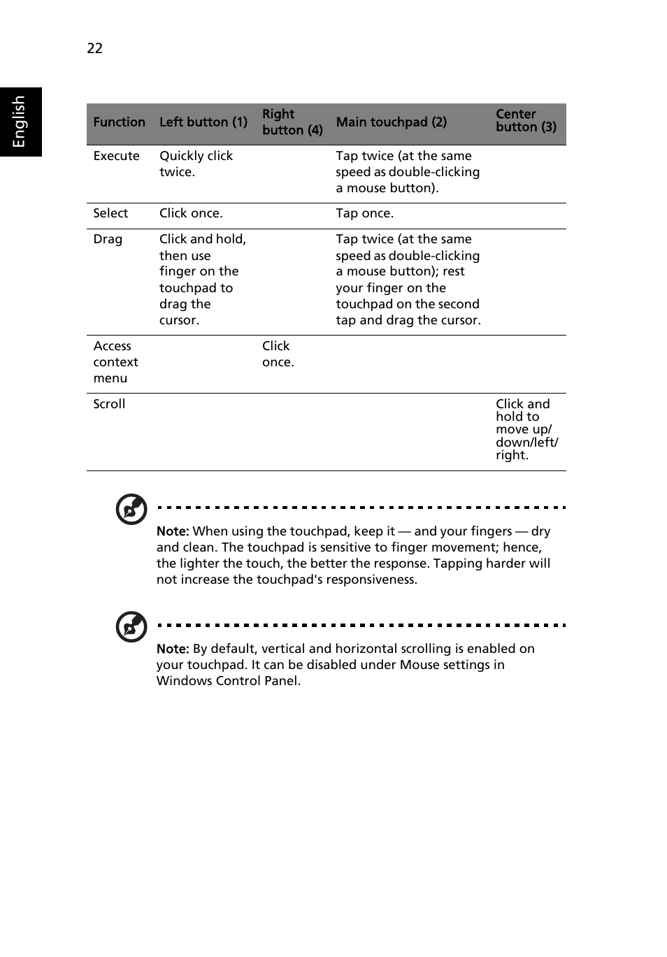 English | Acer TravelMate 4070 User Manual | Page 32 / 76