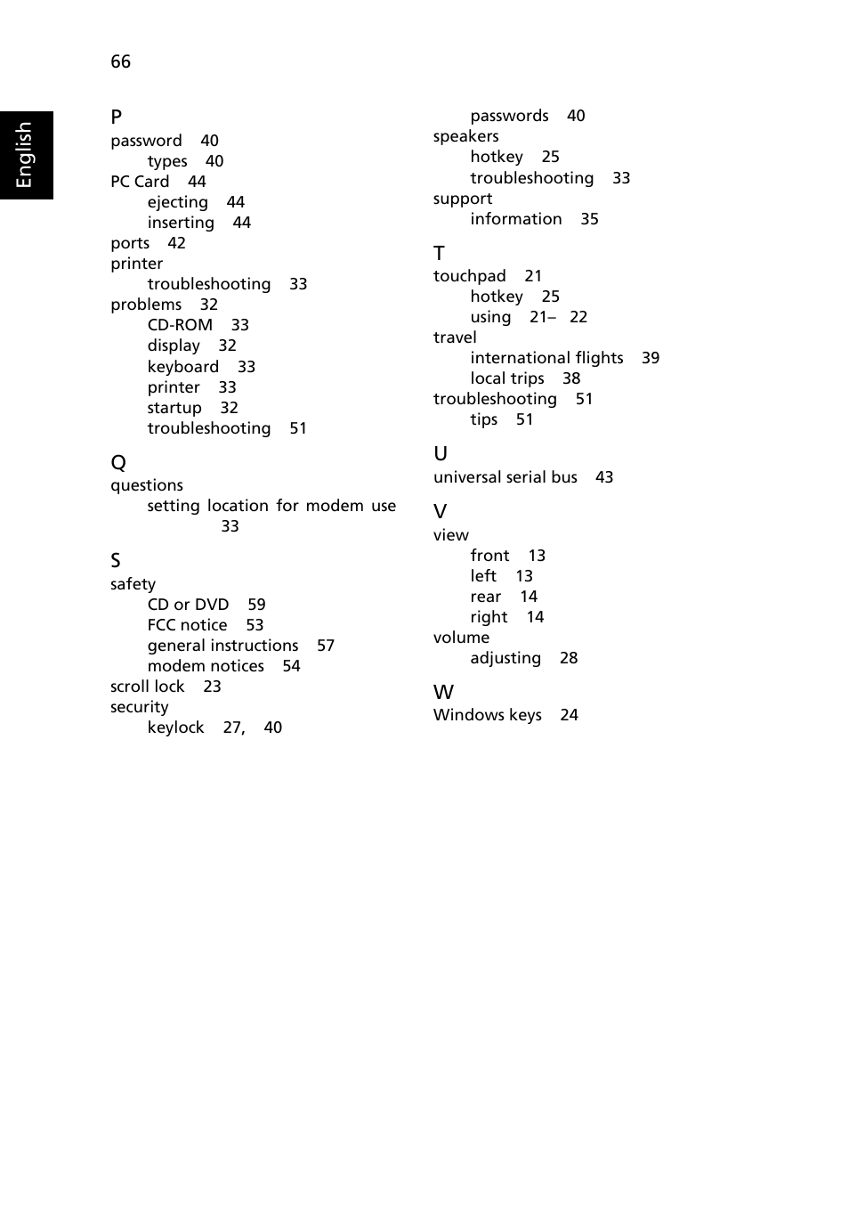 Acer TravelMate 4070 User Manual | Page 76 / 76