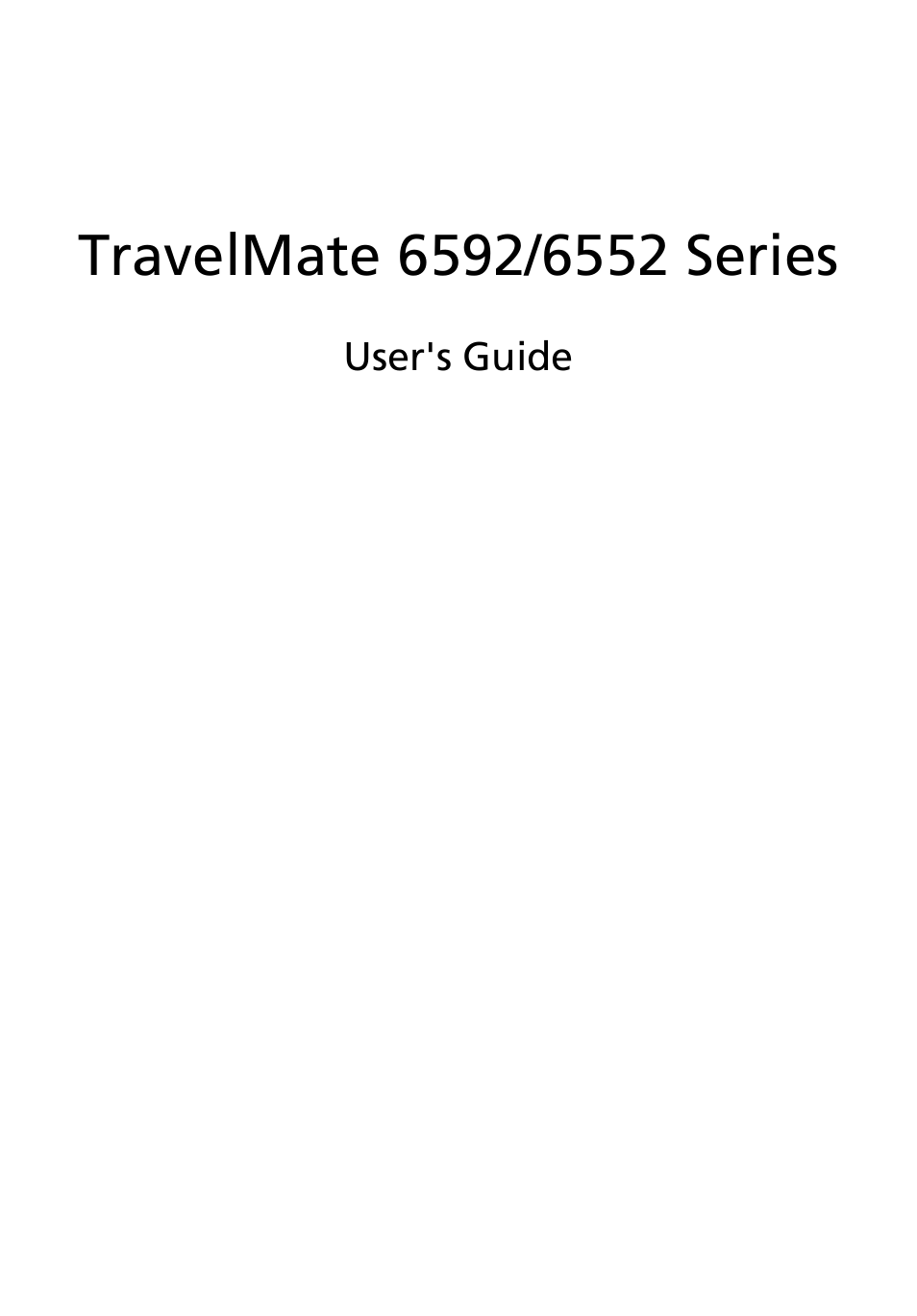 Acer TravelMate 6552 User Manual | 96 pages