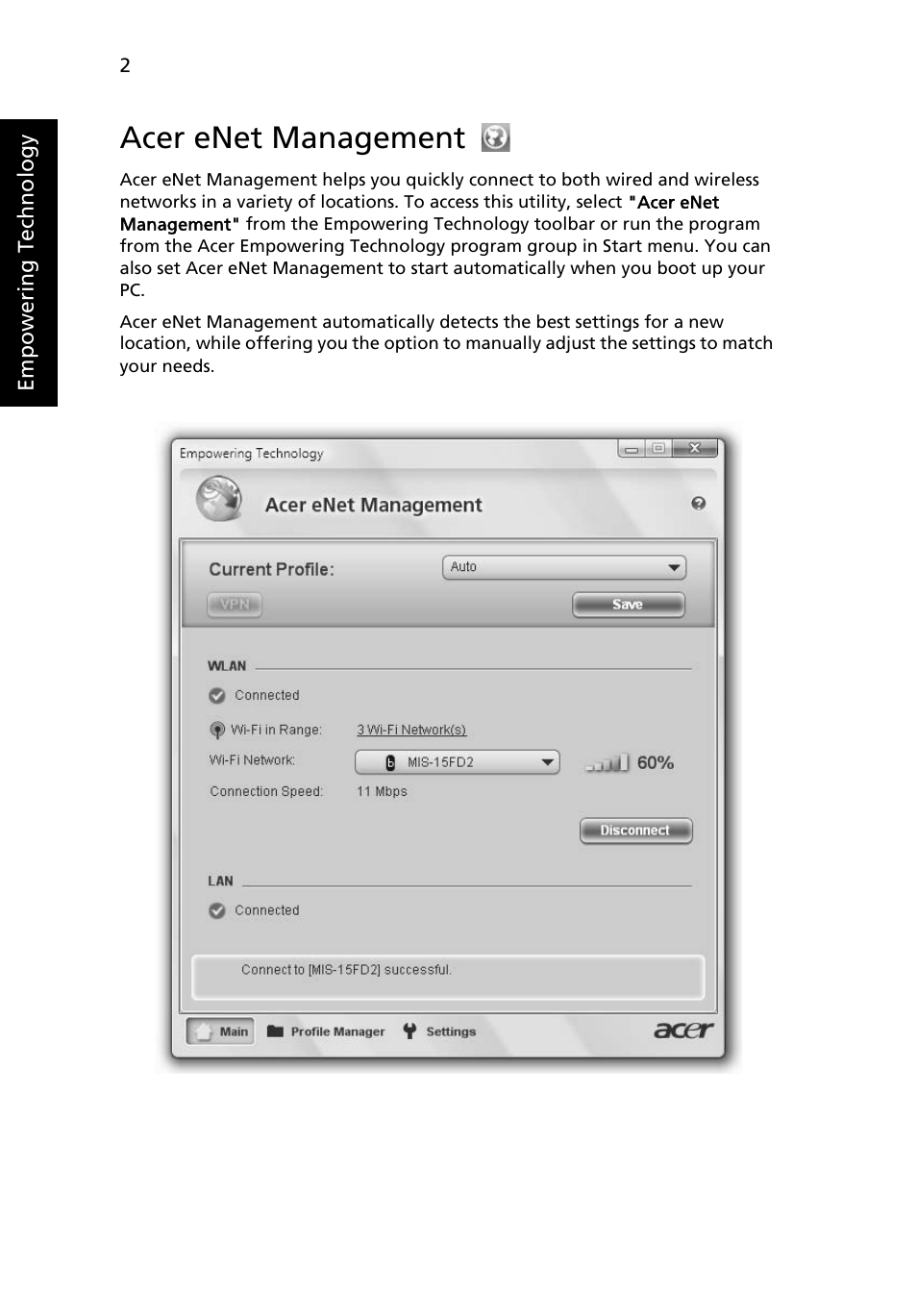 Acer enet management | Acer TravelMate 6552 User Manual | Page 20 / 96