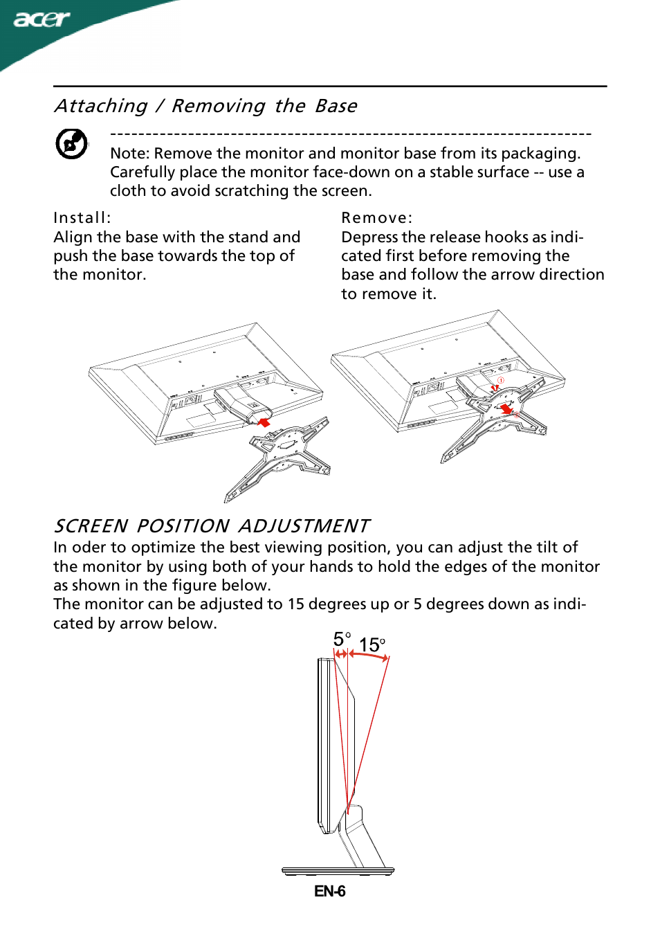 Acer G205H User Manual | Page 7 / 24