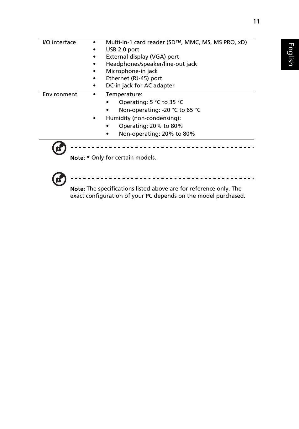 Eng lis h | Acer Aspire 5732Z User Manual | Page 11 / 11