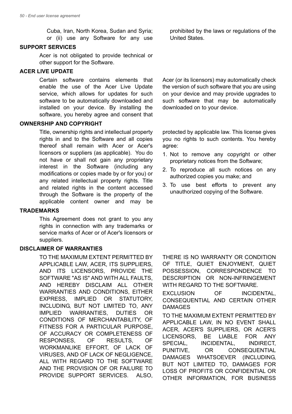 Acer B1-720 User Manual | Page 50 / 52