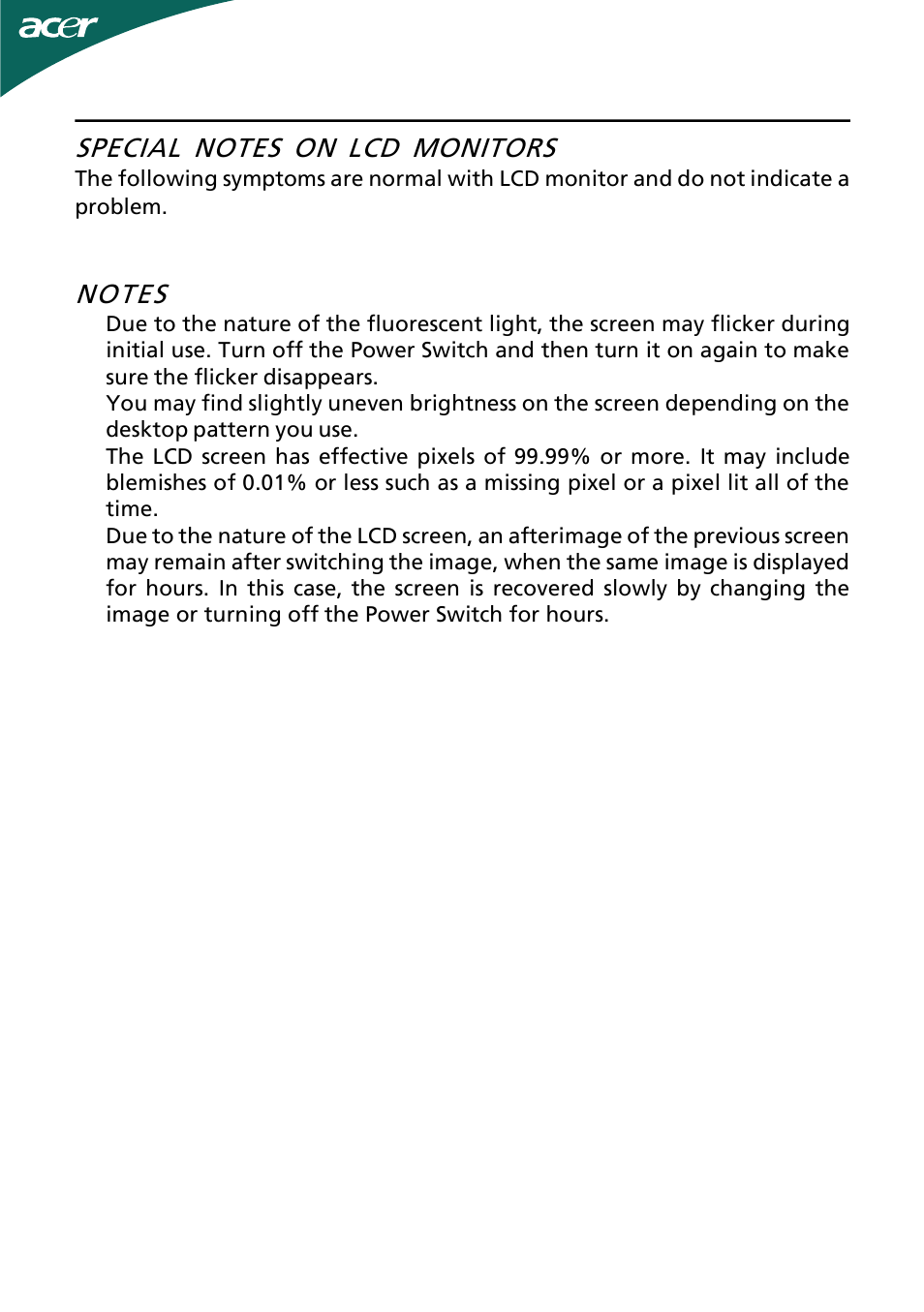 Acer H193WV User Manual | Page 2 / 23