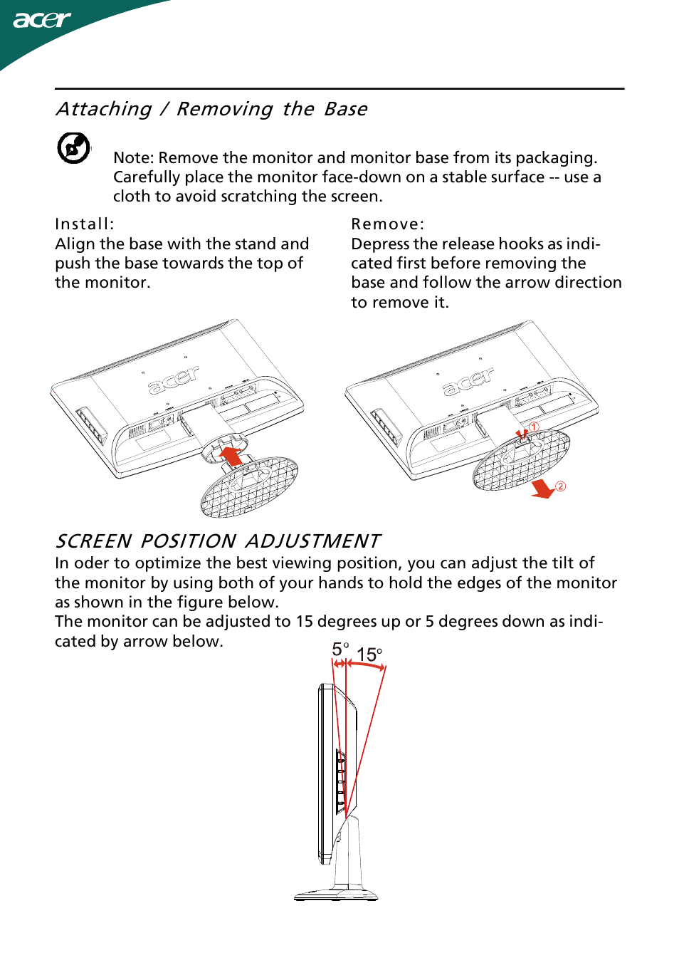 Acer H193WV User Manual | Page 7 / 23