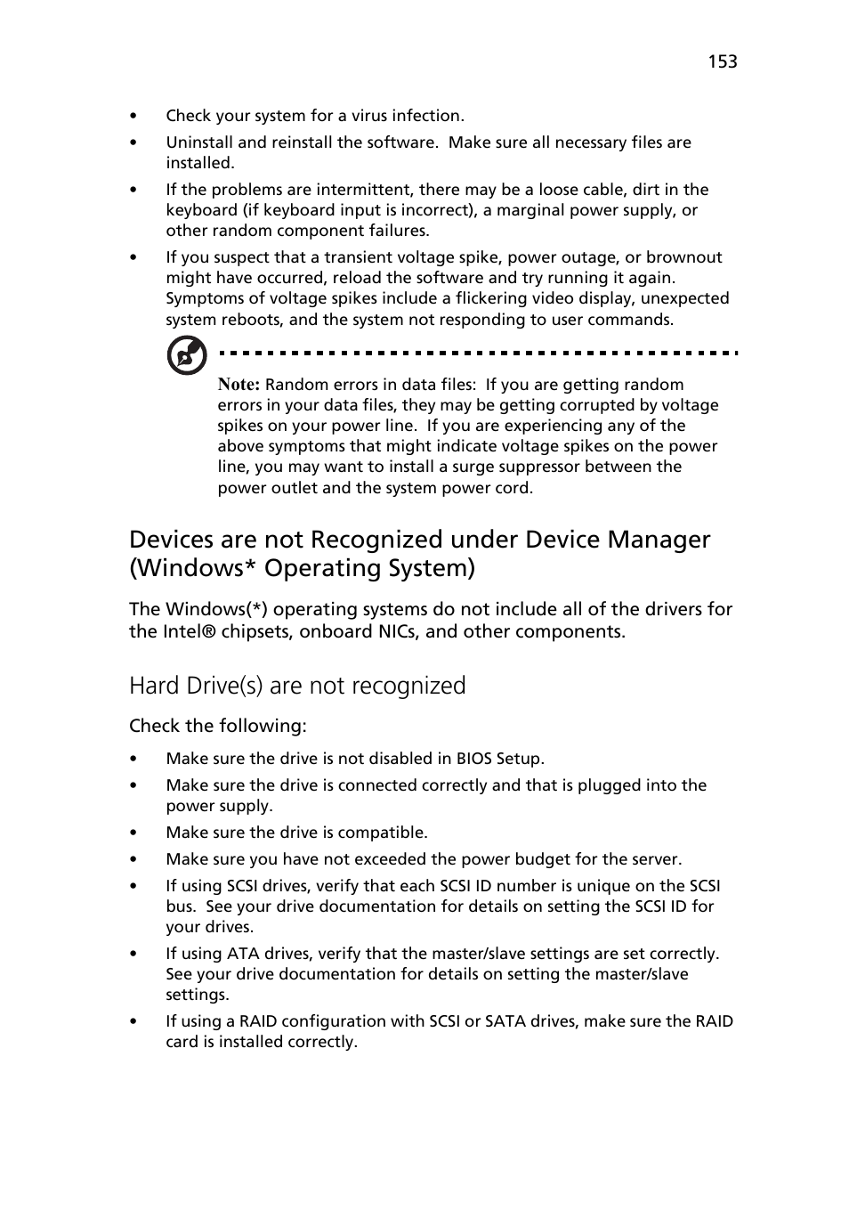 Hard drive(s) are not recognized | Acer Altos R510 User Manual | Page 165 / 198