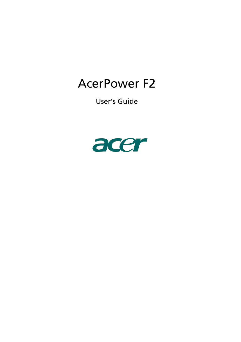 Acer AcerPower F2 User Manual | 28 pages