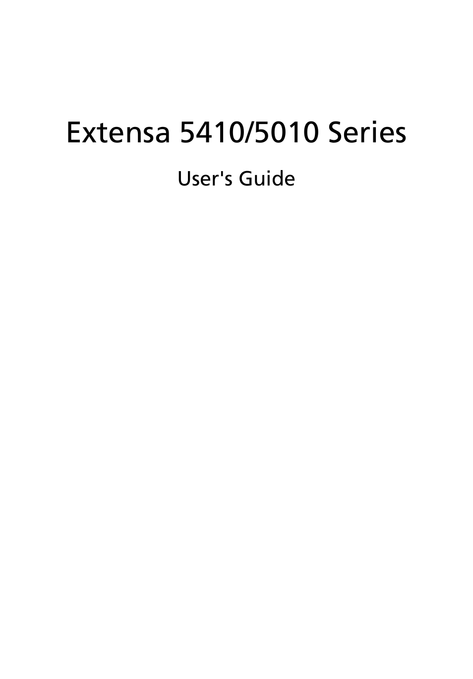 Acer Extensa 5010 User Manual | 111 pages