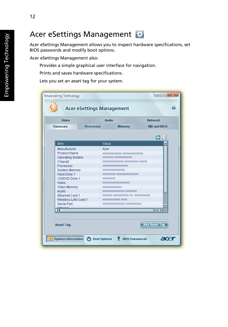 Acer esettings management | Acer Extensa 5010 User Manual | Page 30 / 111