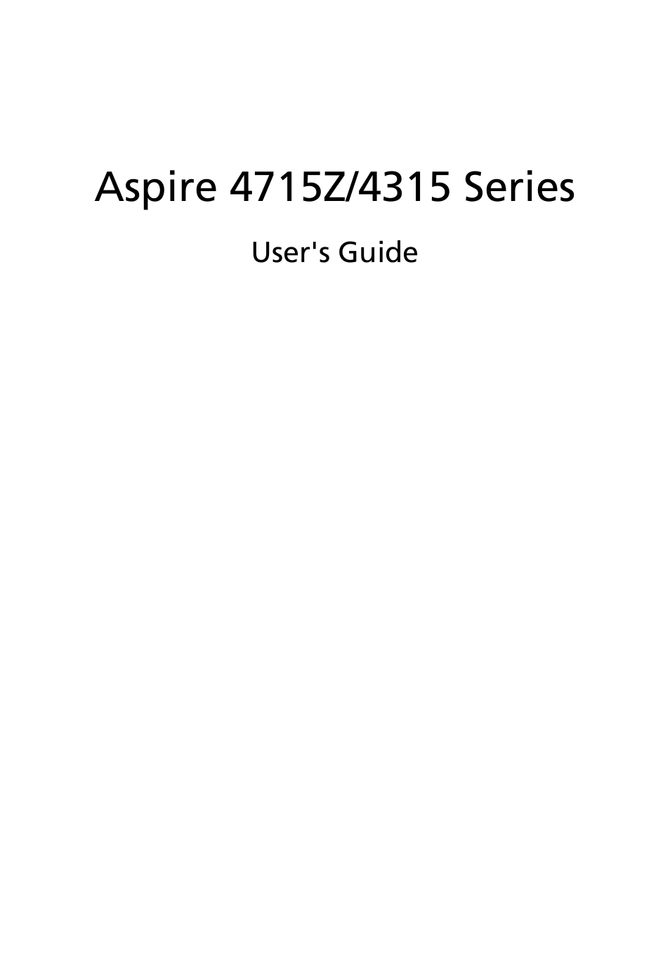 Acer Aspire 4715Z User Manual | 105 pages