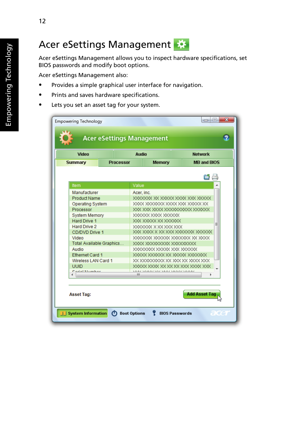 Acer esettings management | Acer Aspire 4715Z User Manual | Page 32 / 105