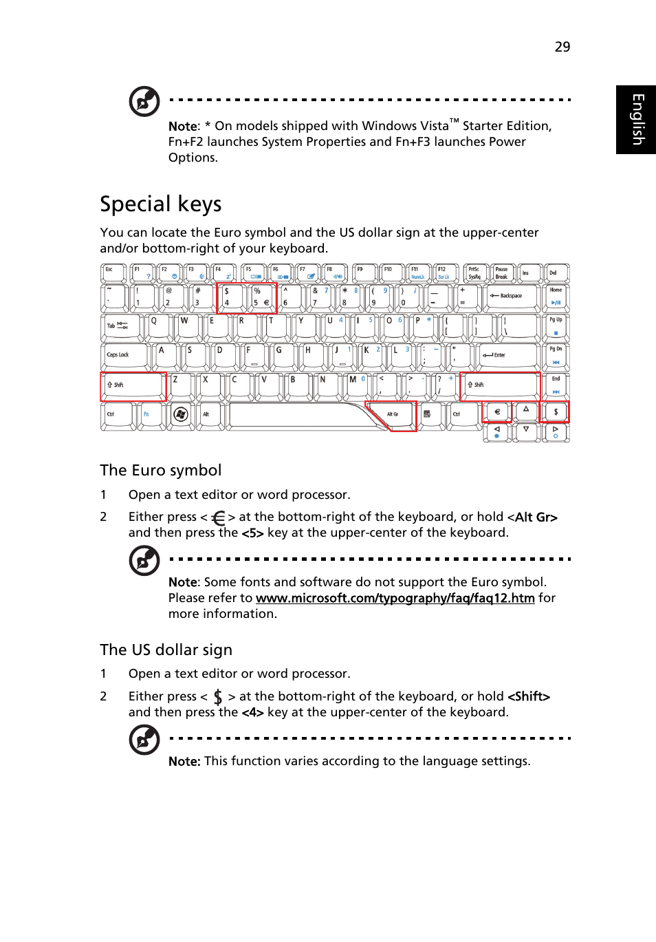 Special keys | Acer Aspire 4715Z User Manual | Page 49 / 105