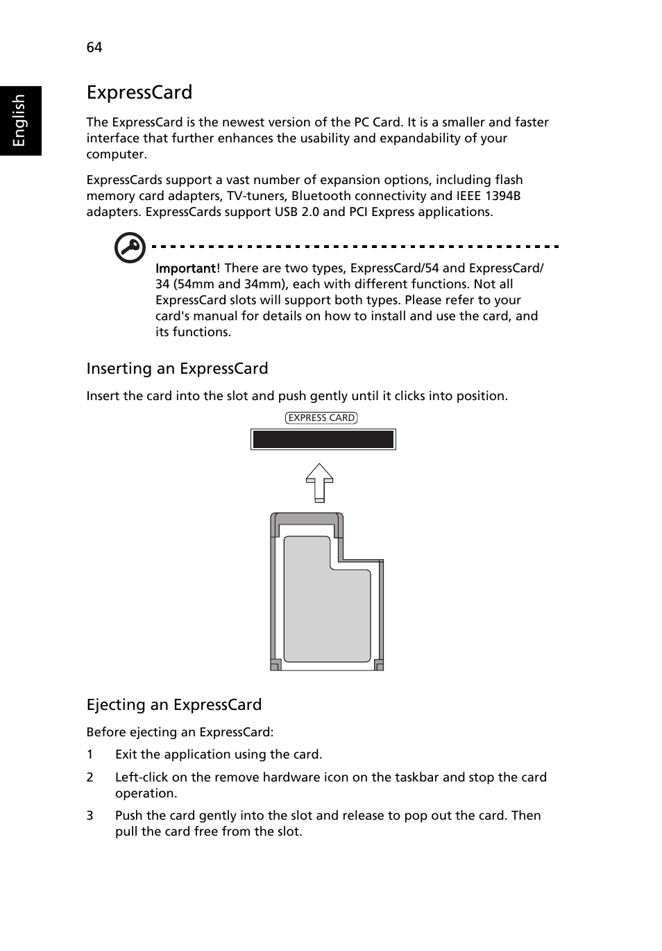 Expresscard | Acer Aspire 4715Z User Manual | Page 83 / 105