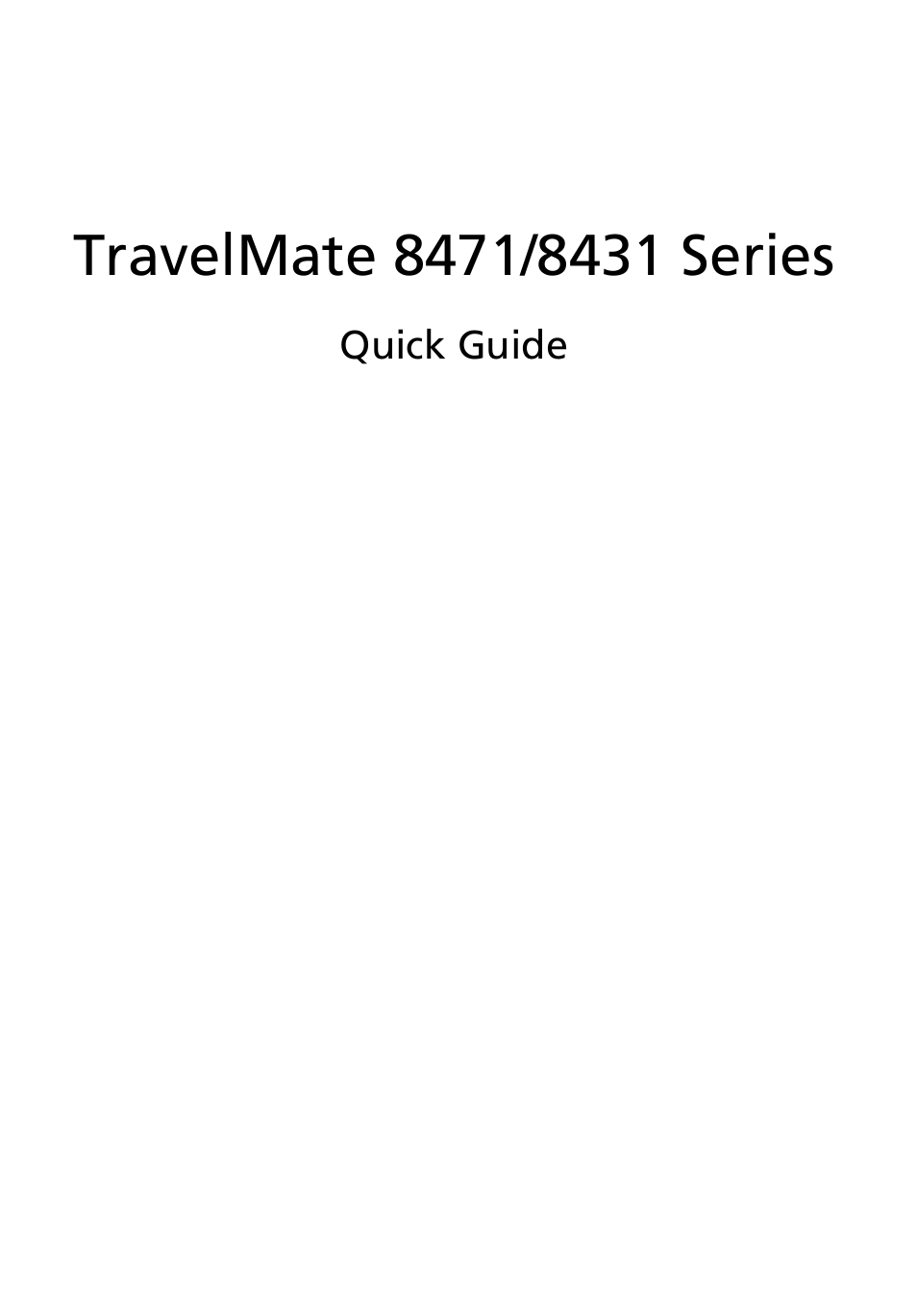 Acer TravelMate 8431 User Manual | 13 pages