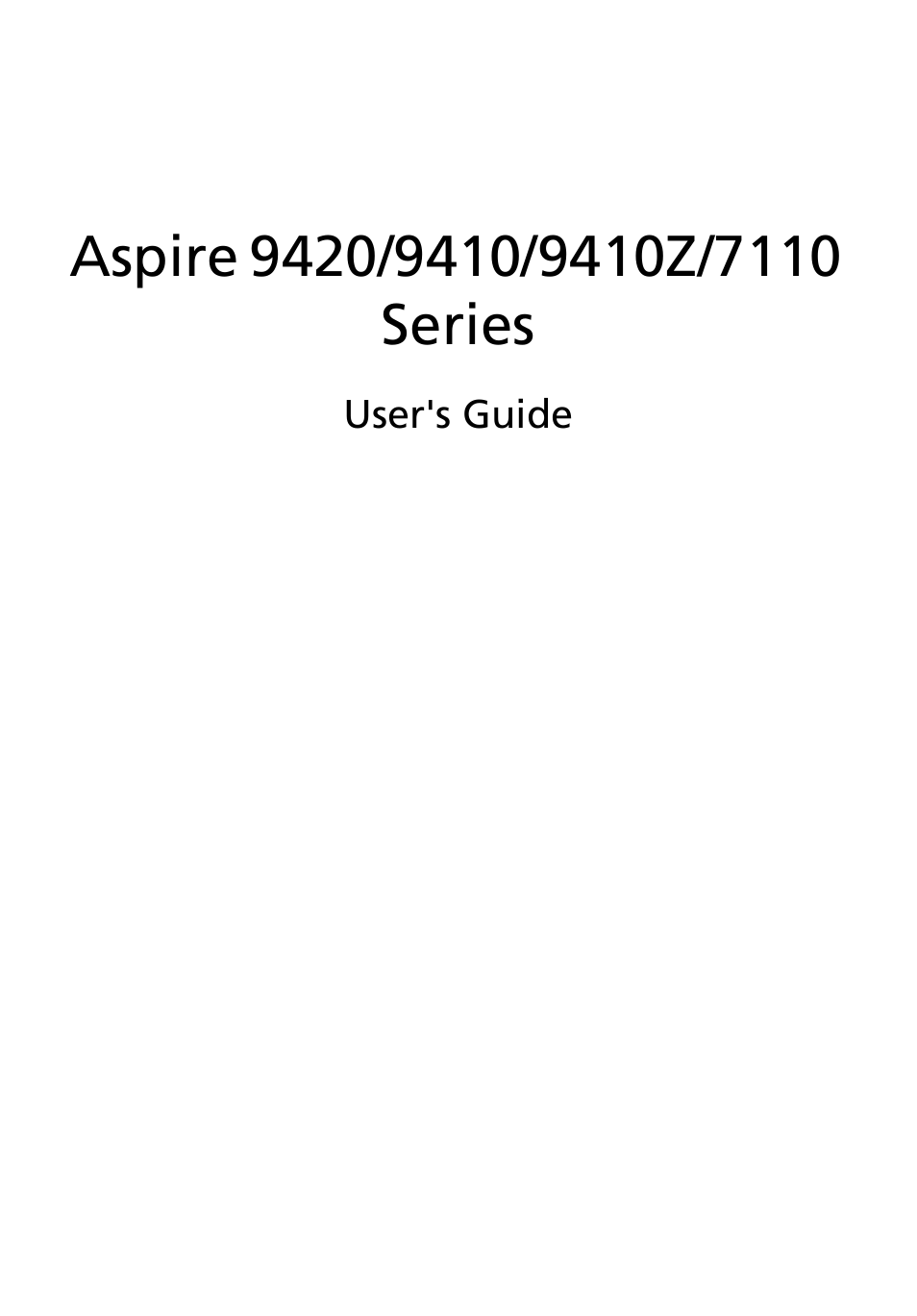 Acer Aspire 9420 User Manual | 109 pages